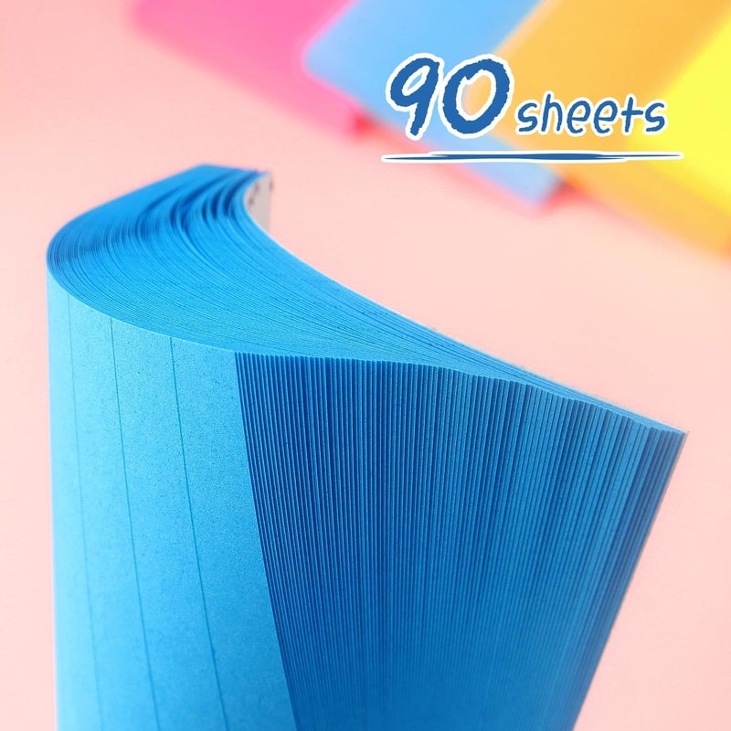 Eastern Wolf Lined Sticky Notes 3x3 Sticky Notes with Lines Self-Stick Notes Bright Color 4 Pads 90 Sheets/Pad (Blue) - Image 5
